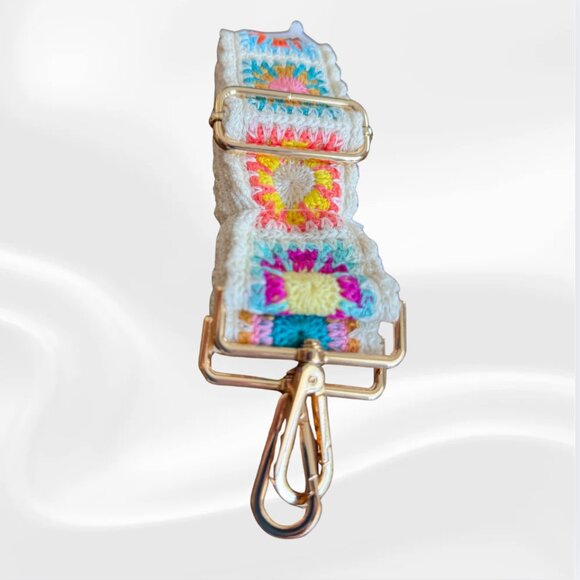 NEW Crochet Floral Bag Strap | Boho Multicolor Purse Strap NWT - Picture 5 of 7
